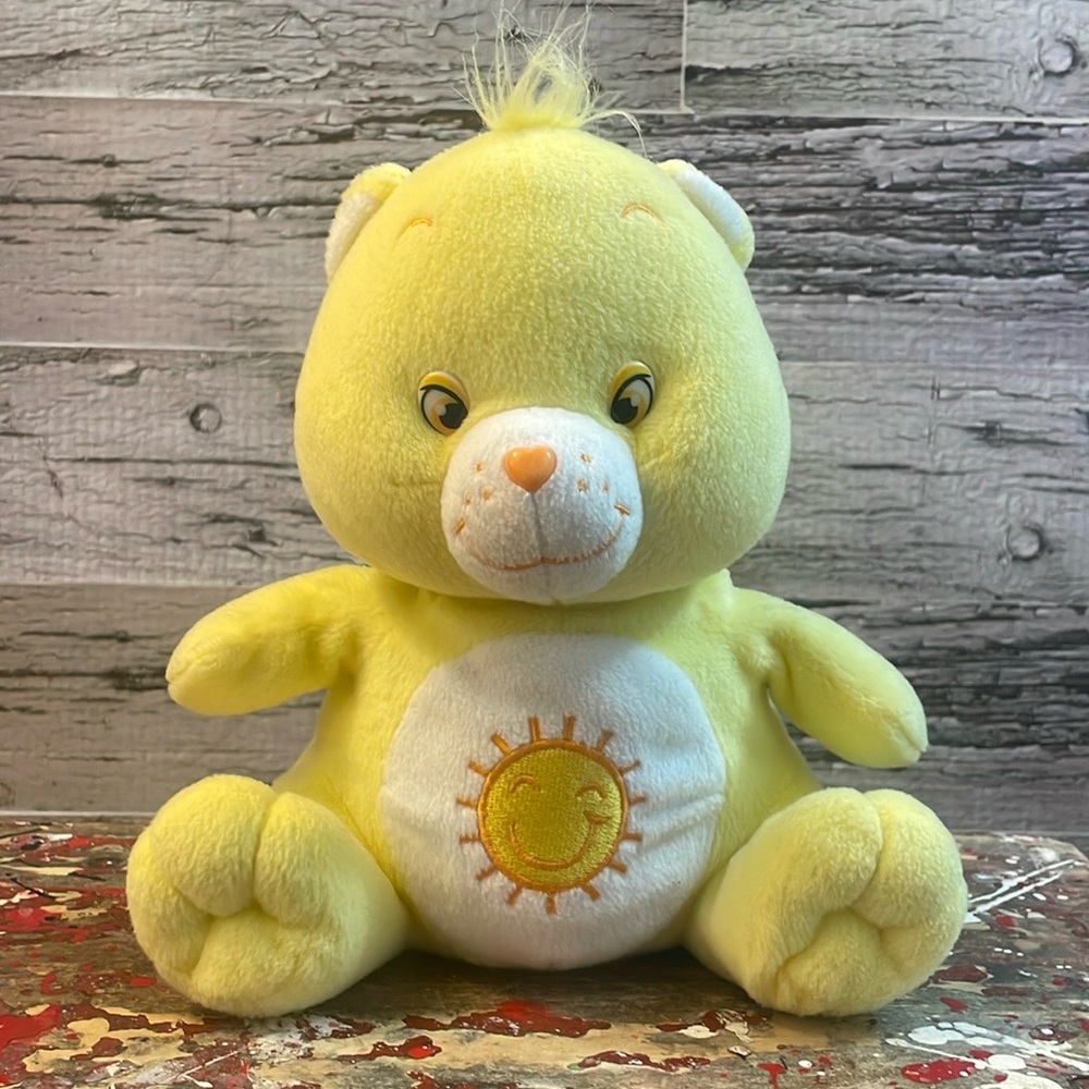 Care Bears Yellow Sun 2003 Nanco Funshine Bear 10" Plush Stuffed Animal